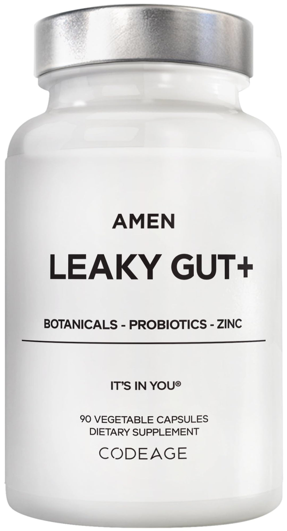 Amen Leaky Gut capsules in bottle for daily gut support