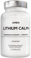 Amen Lithium Calm+ capsules in bottle for daily balance and focus.
