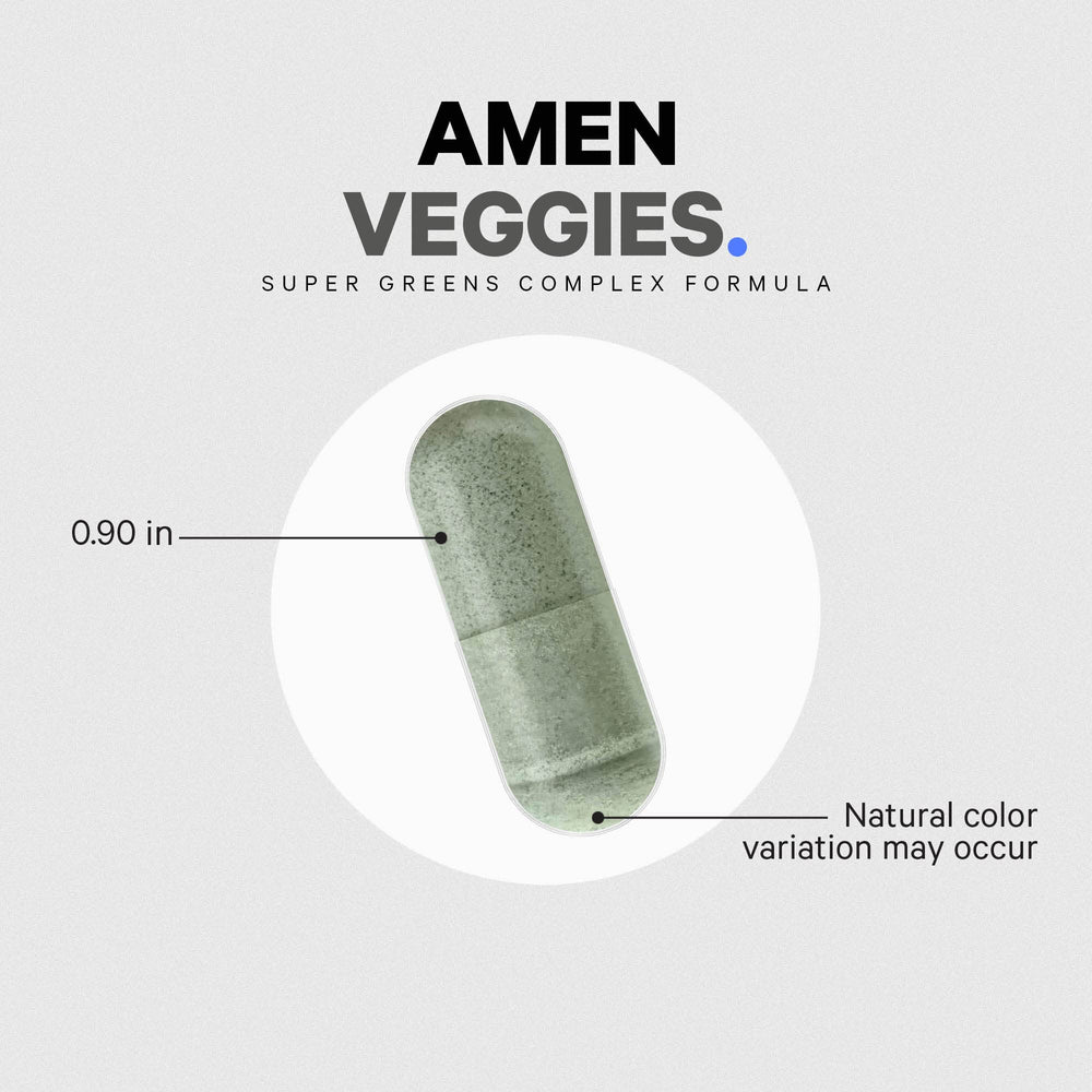 Amen Veggies pairing with Amen Fruits suggests a wellness duo