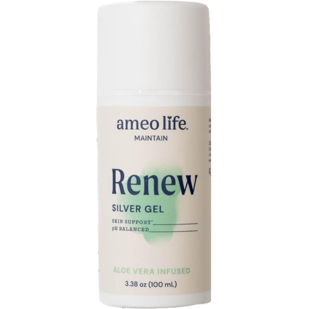 Ameo Life colloidal silver gel aloe bottle for gentle wound care and soothing relief.