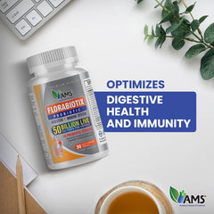 America Medic & Science Florabiotix Probiotic capsules closeup highlights high-potency formula.
