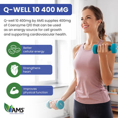America Medic and Science Q-Well-10 softgels closeup emphasizing absorption