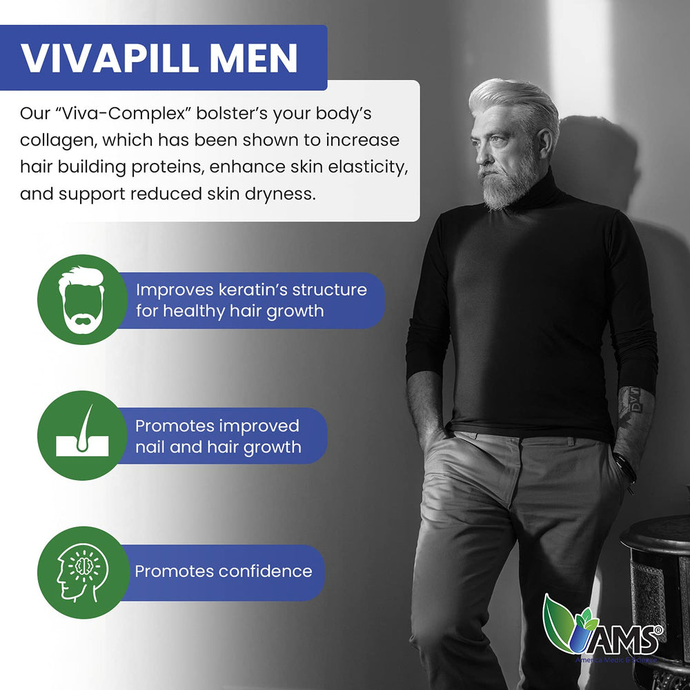 A man taking VivaPill Men capsule during morning routine