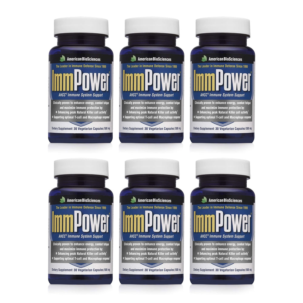 American BioSciences ImmPower AHCC bottle with label signaling enhanced immune support.