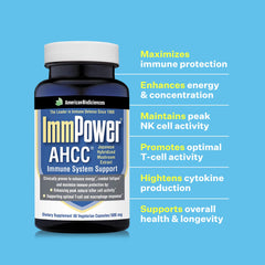 American BioSciences ImmPower capsule close-up shows 500 mg per capsule