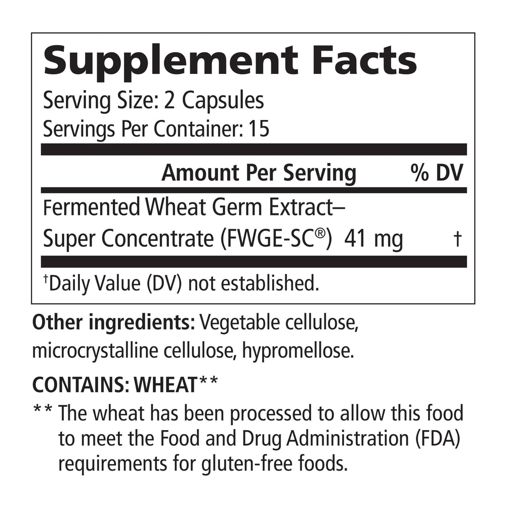 American BioSciences Metatrol label highlighting concentrated fermented wheat germ.