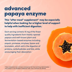 American Health Super Papaya Enzyme Plus chewables being taken after a meal.
