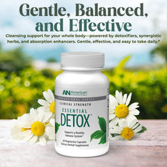 American Nutriceuticals Essential Detox in-glass demonstrates a simple daily ritual.