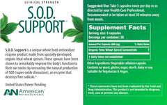 American Nutriceuticals S.O.D. Support capsules ready to swallow for detox-friendly supplementation.