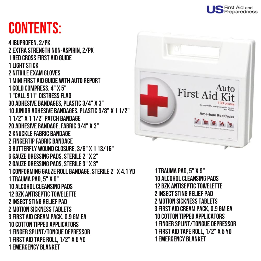 American Red Cross Deluxe Auto First Aid Kit first aid guide for quick reference