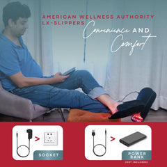 Lightweight, portable indoor-use slippers from American Wellness Authority.