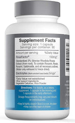 Ameriden Rosavin Plus bottle label highlighting energy-supporting ingredients
