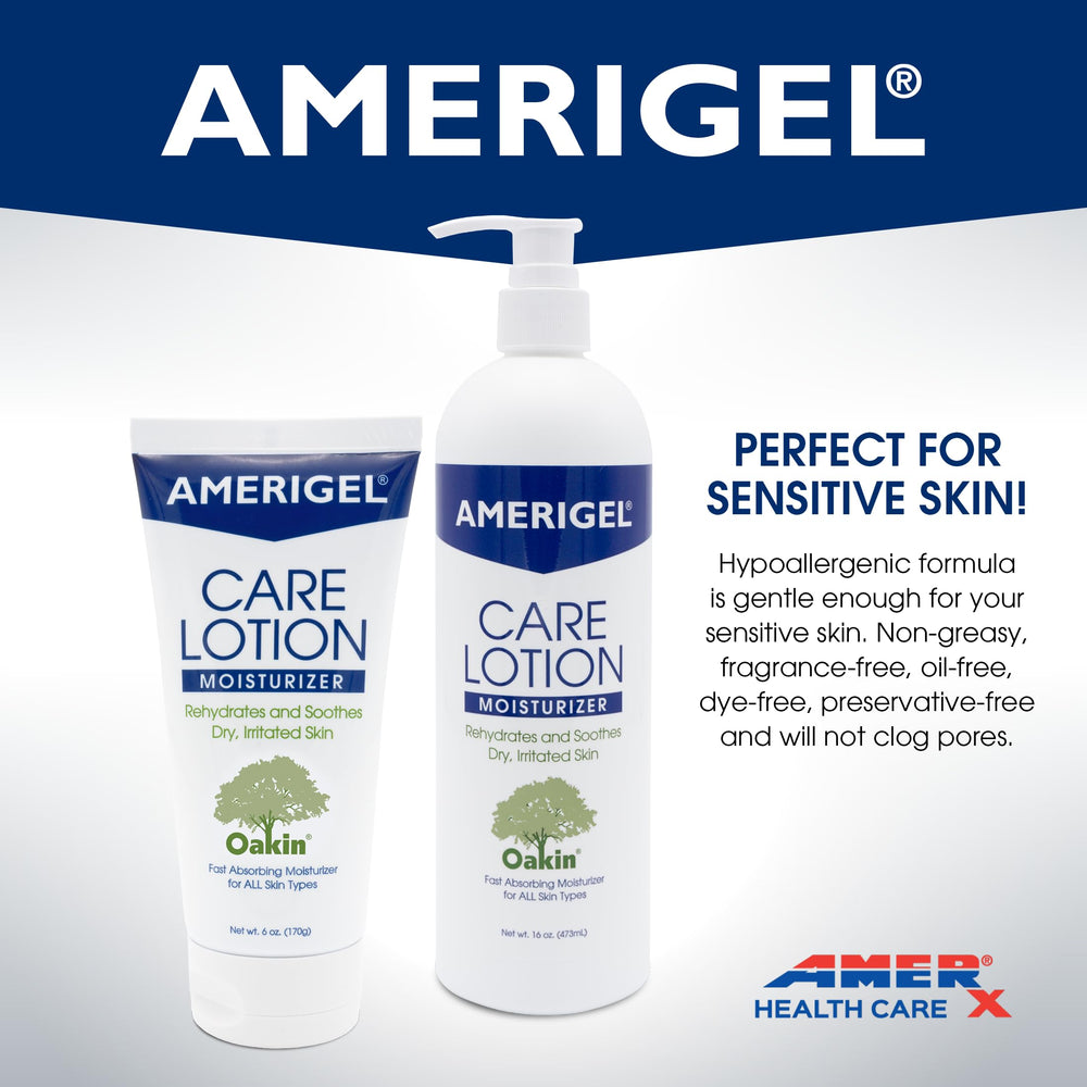 AMERIGEL Care Lotion hands-applying demonstrates quick absorption without greasiness.