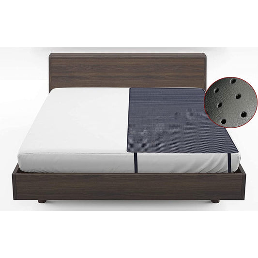 Amerthing grounding mat 27x71 laid on bed promoting restful sleep and relaxation