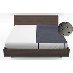 Amerthing grounding mat 27x71 laid on bed promoting restful sleep and relaxation