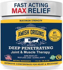 Amish Origins Joint Ointment 7oz bottle for fast deep-penetrating relief.
