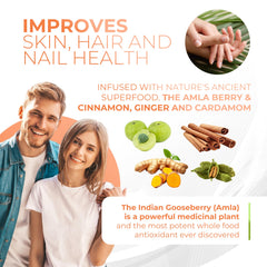 Wild-harvested amla berries emphasize natural sourcing and purity