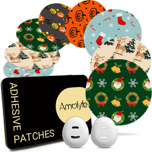Amolyfe Dexcom G7 overpatch with holiday design secures CGM wear during activity
