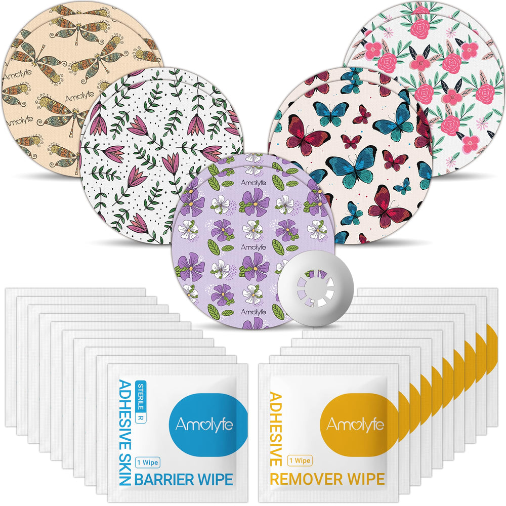 Amolyfe Libre 3 sensor covers kit ready for secure, water-resistant wear.