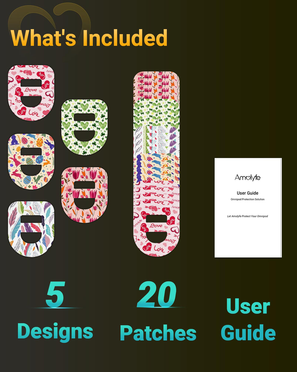 Amolyfe Omnipod 5 patches stretch-back design prevents exposed adhesive contact