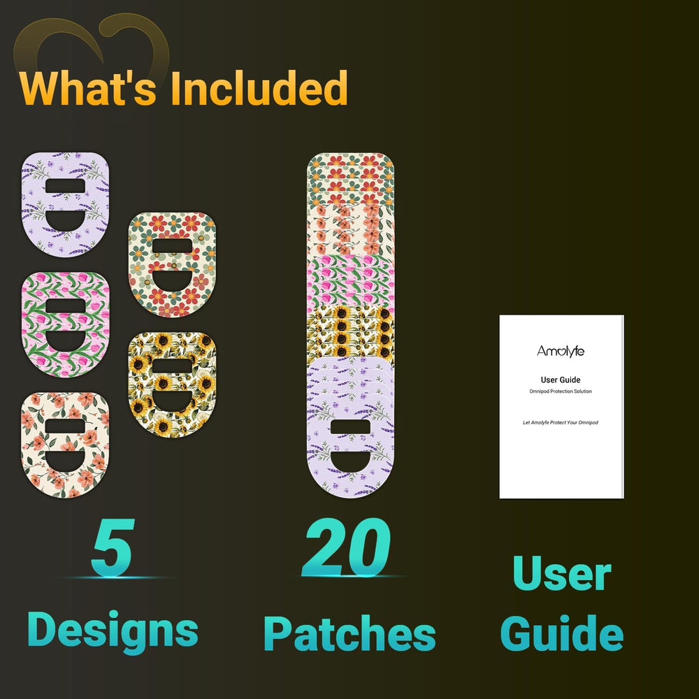 Amolyfe Omnipod overpatches stretchable backing enables seamless wear.