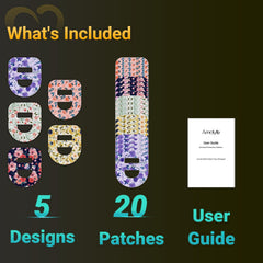 Stretch-back design enabling seamless application with no exposed adhesive.