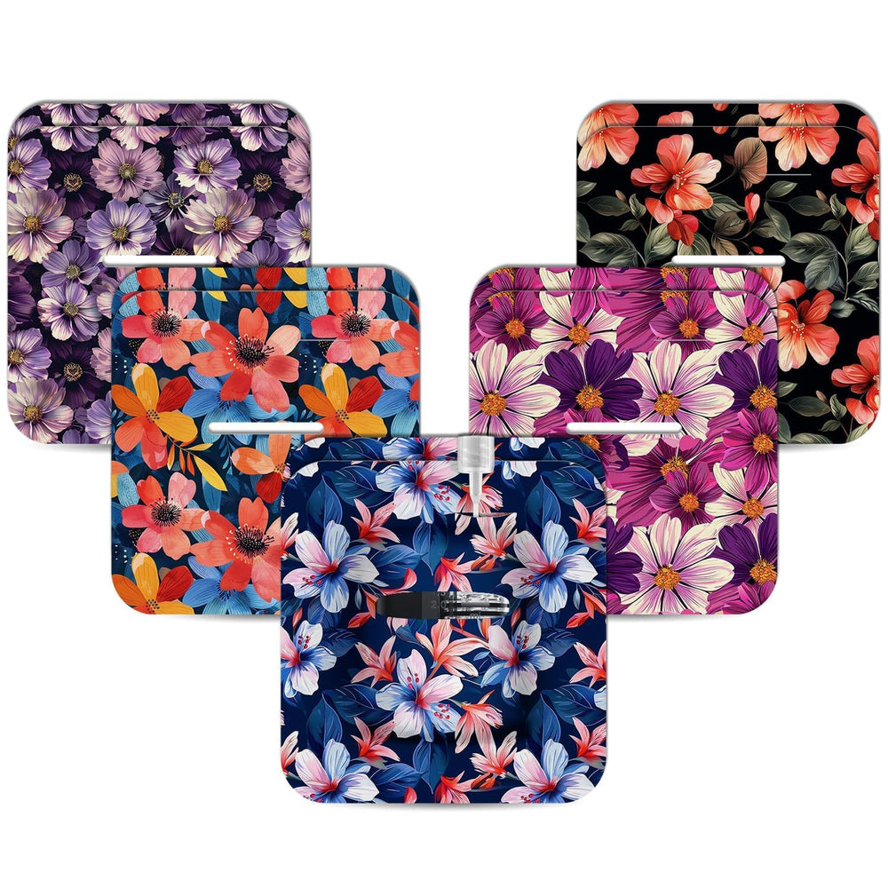 Amolyfe Tandem Mobi pocket patch with blue flower design for all-day secure wear.