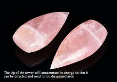 AMOYSTONE rose quartz wand drop closeup showing natural texture and hue.