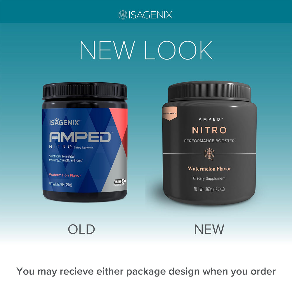 Amped Nitro watermelon drink in a glass ready for training.