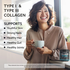 Scoop of Amplicell collagen powder ready to blend into smoothies