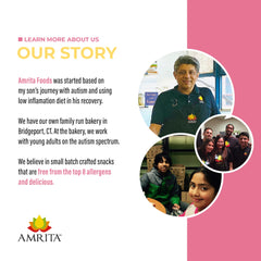 Lunchbox scene featuring vegan, dairy-free Amrita snack.