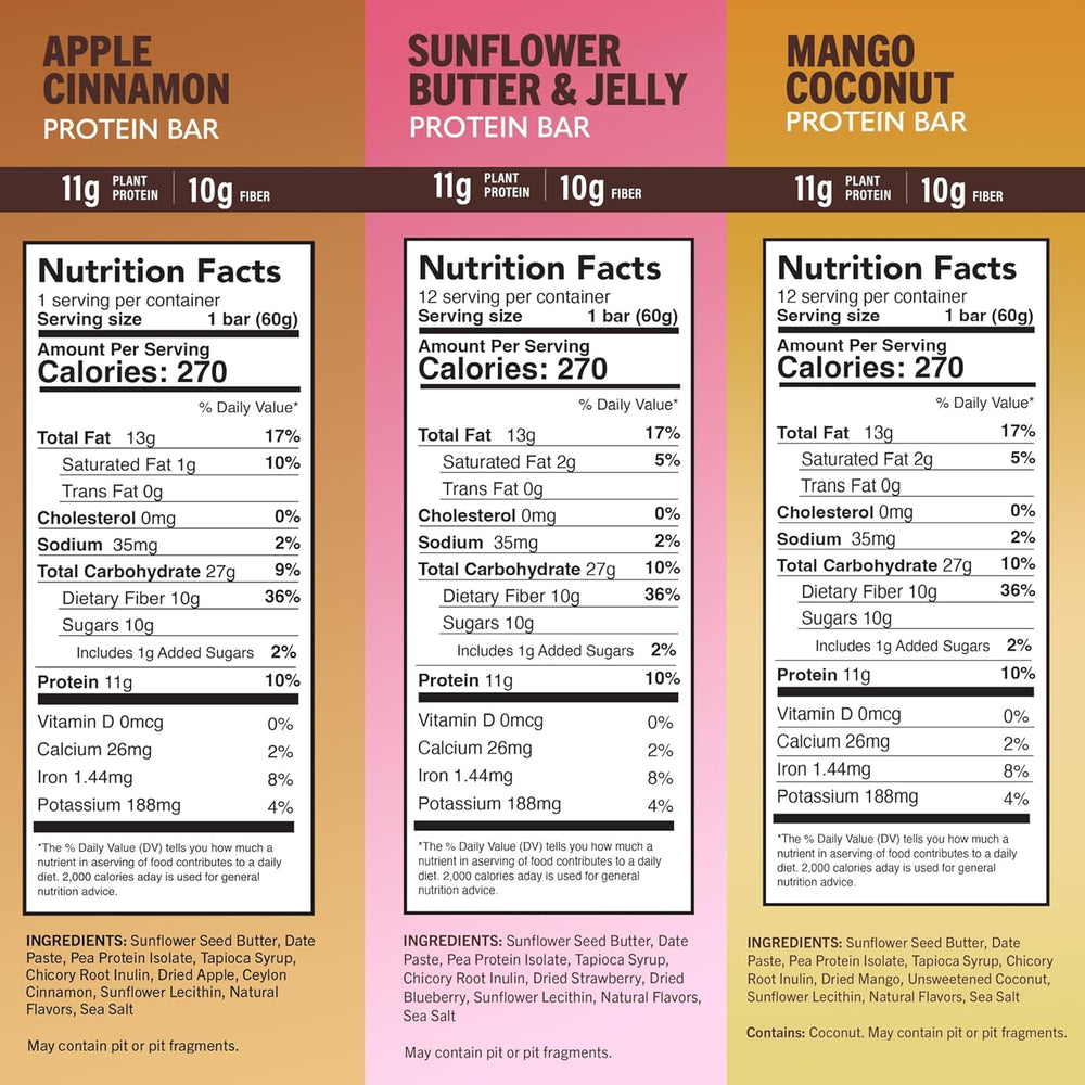 Amrita Nut Free Vegan Bar apple cinnamon, satisfying flavor with fiber for midday cravings.