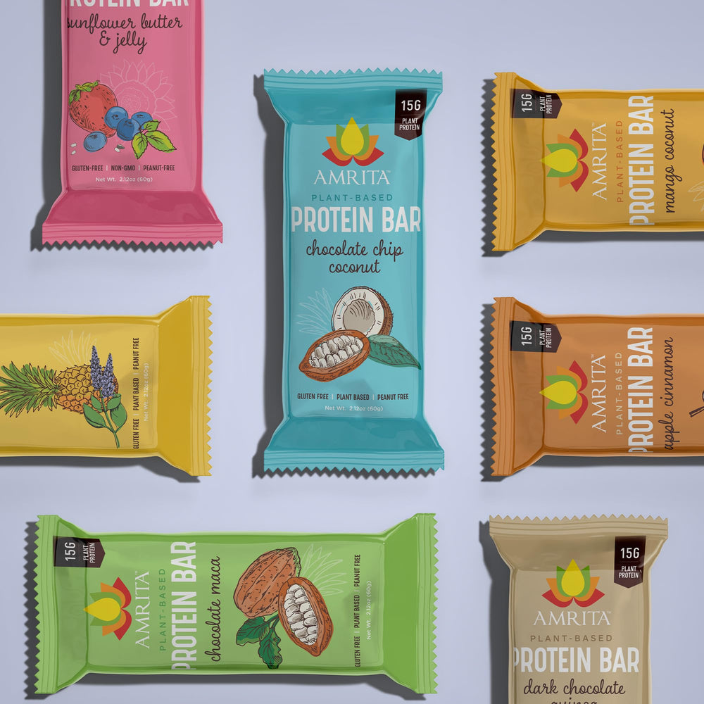 Amrita Nut Free Vegan Bar dark chocolate quinoa, ideal energy boost between tasks.