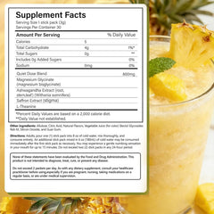 AMUA Quiet Dose magnesium glycinate ingredient label for gentle muscle support.
