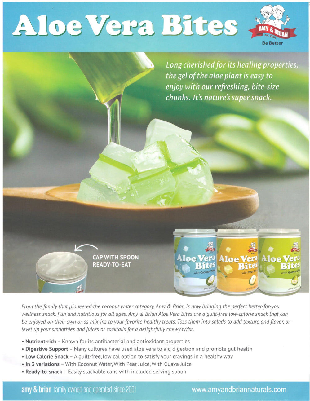 Amy & Brian Aloe Vera Bites texture close-up highlighting chewy pearls