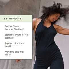 Amy Myers MD Biofilm Disruptor dispensing capsules for convenient daily use.