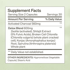 Amy Myers MD Charcoal Binder capsules close-up highlighting toxin-binding charcoal.