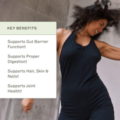 Amy Myers MD collagen protein powder ingredients panel showing types I and III.
