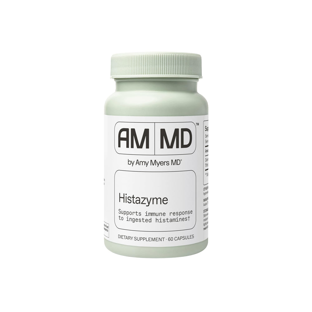 Amy Myers MD Histazyme DAO bottle for histamine digestion support.