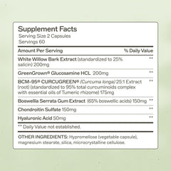 Amy Myers MD Joint Support Complex label highlighting glucosamine and chondroitin.