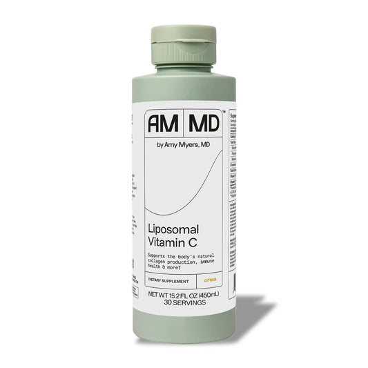 Amy Myers MD Liposomal Vitamin C bottle front view highlighting high-absorption formula for immune support
