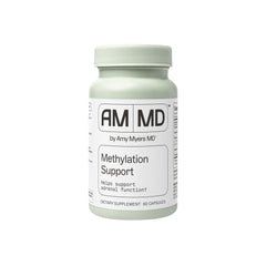 Amy Myers MD Methylation Support bottle front promotes potential methylation balance.