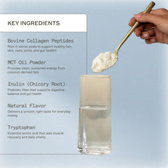 Smooth vanilla bean shake in a glass ready for daily protein boost from Amy Myers MD.