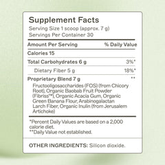 Amy Myers MD Prebiotic Fiber Powder scoop demonstrates easy daily mix into beverages