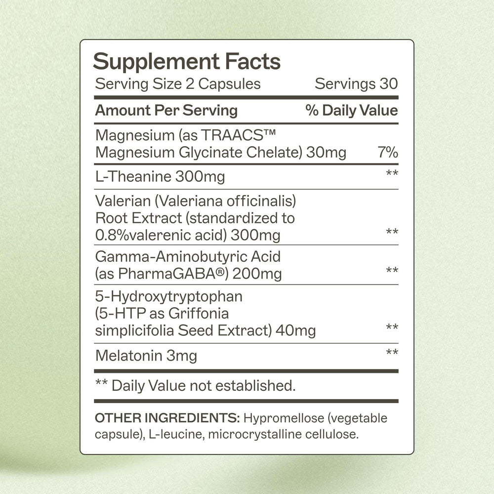 Rest & Restore capsules close-up for nightly routine.