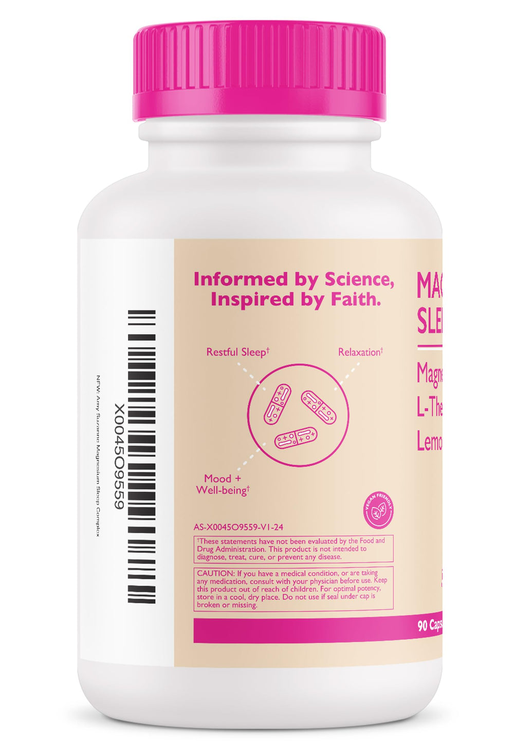 Amy Suzanne Magnesium Sleep UV-protected bottle, preserving potency and freshness.
