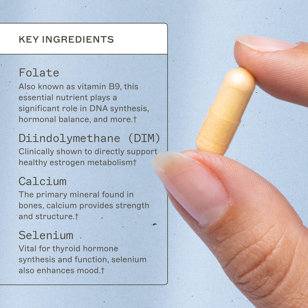 EstroProtect bottle close-up highlighting calcium-D-glucarate detox support.
