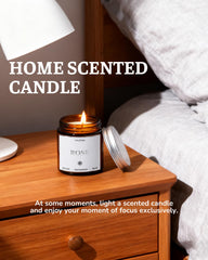 AMYRYLAN lavender candle in amber jar for calm evenings.