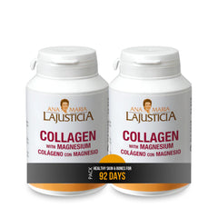 Ana Maria Lajusticia collagen magnesium bottle front showing premium European packaging