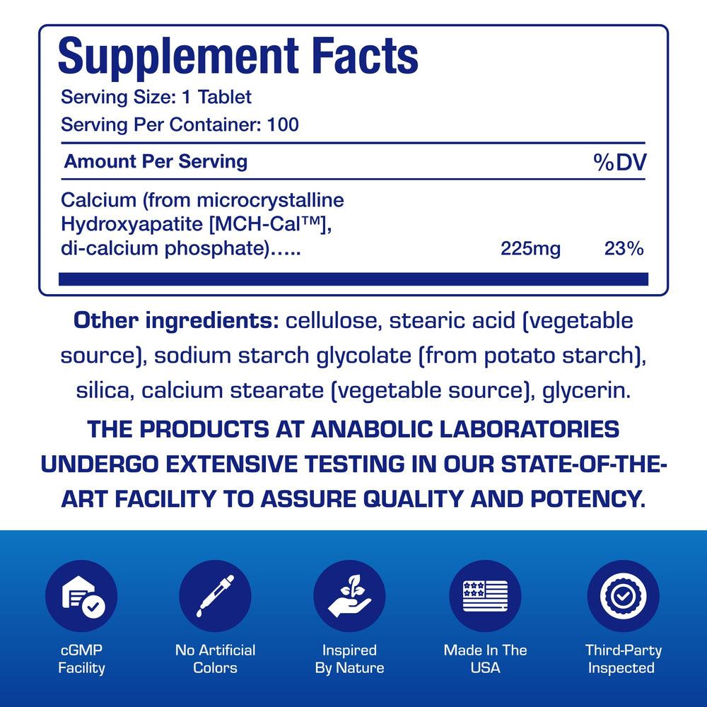 Anabolic Laboratories bone density illustration with bottle showing support